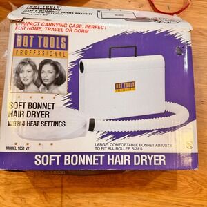 Hot Tools Professional Soft Bonnet Hair Dryer 4 Heat Settings Model 1051 V2 Wht